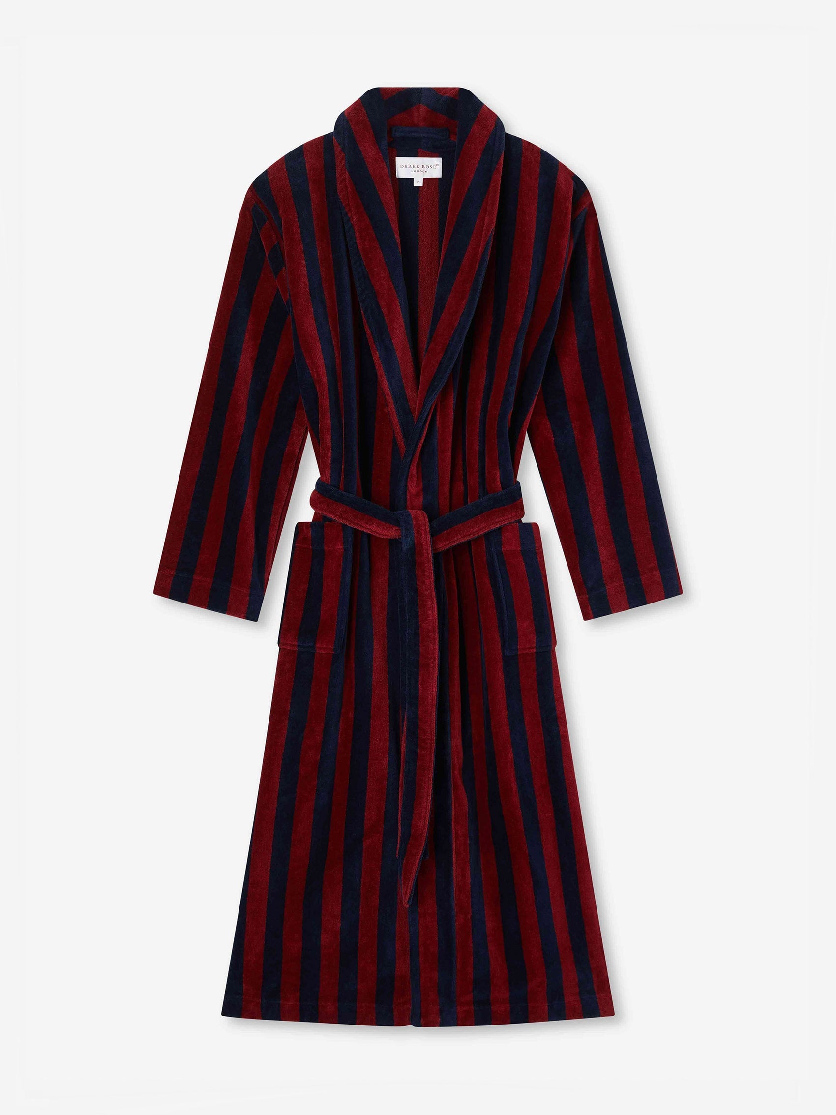 Red/Navy Striped Terry Robe