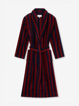 Red/Navy Striped Terry Robe