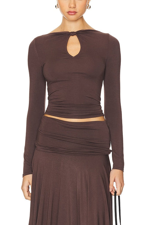 Brown Long Sleeve Sylvie Top