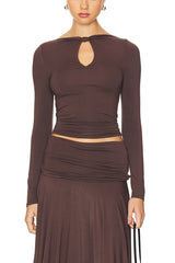 Brown Long Sleeve Sylvie Top