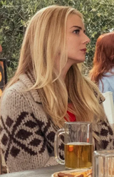 Tan Fair Isle Belted Cardigan Sweater