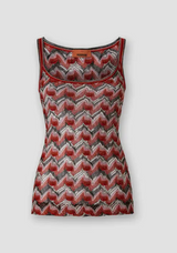 Red Chevron Knit Tank Top