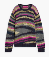 Striped jacquard-knit alpaca-blend sweater by
