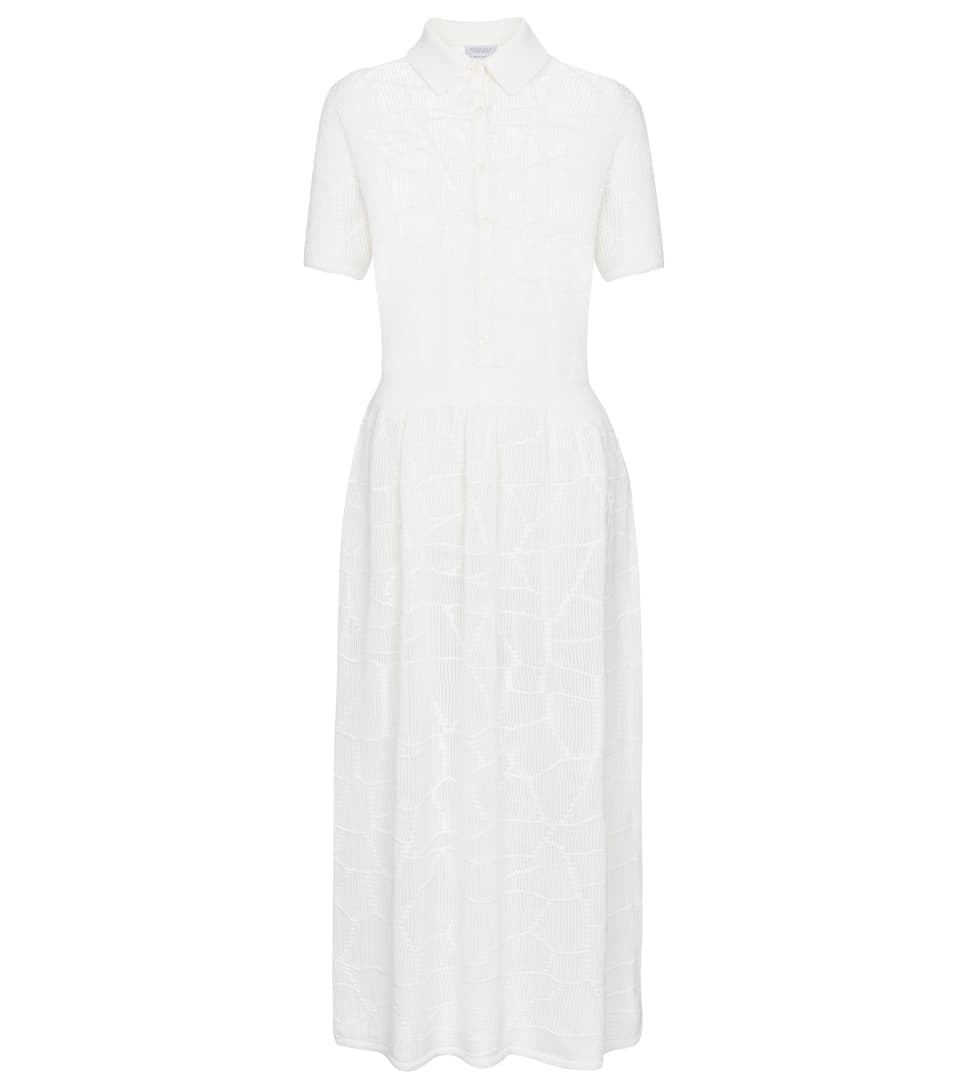 Cate wool shirt dress in Ivory