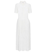 Cate wool shirt dress in Ivory