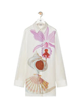 White Floral Silk Shirt