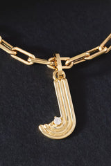 Groovy Diamond Initial Hinged Charm Necklace