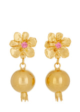 Gold Flower Melograno Earrings