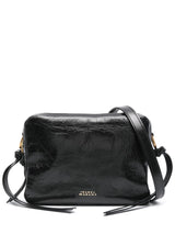 Black leather camera bag