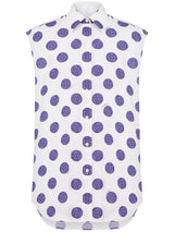 Blue & White polka dot-print shirt