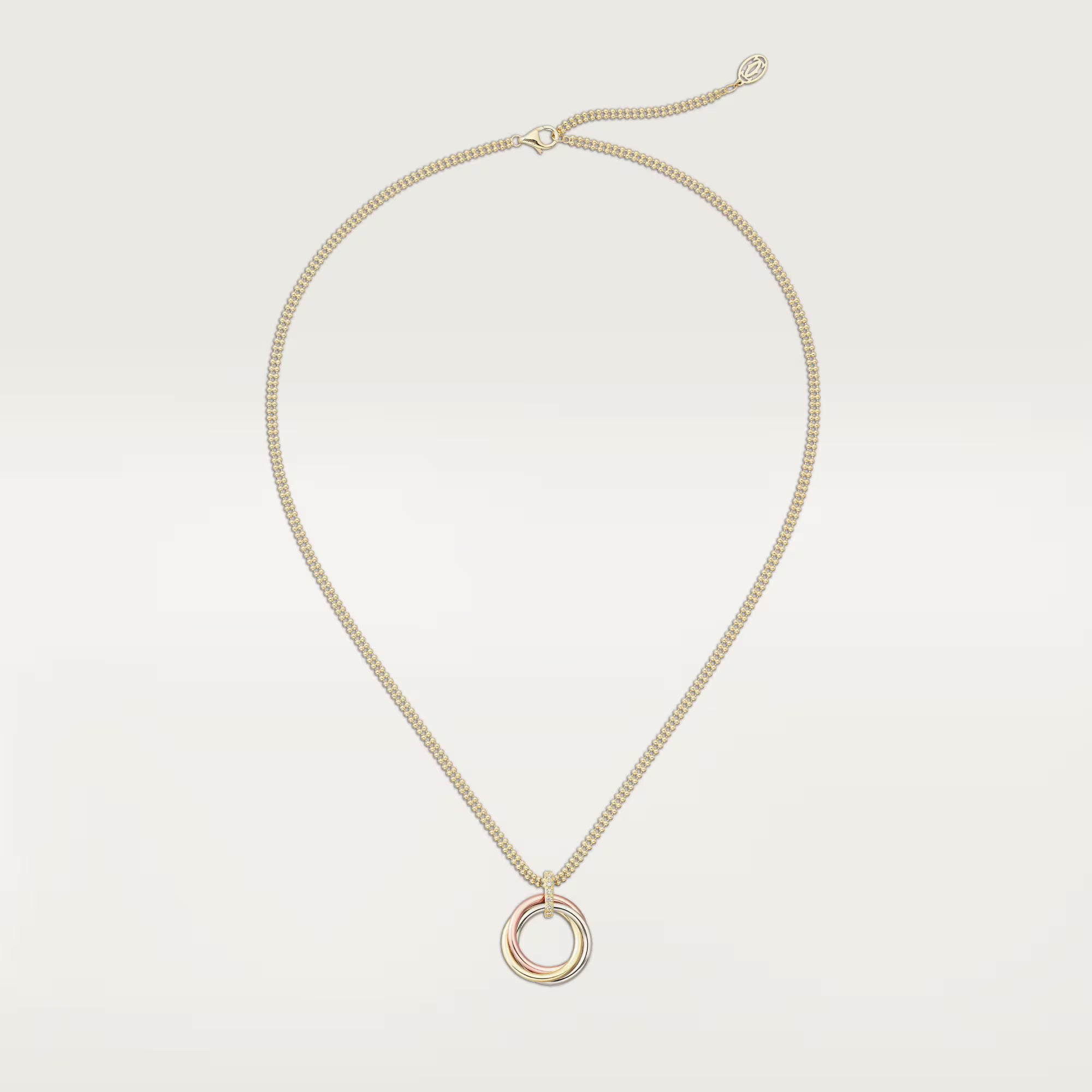 Gold Trinity Circle Pendant Necklace