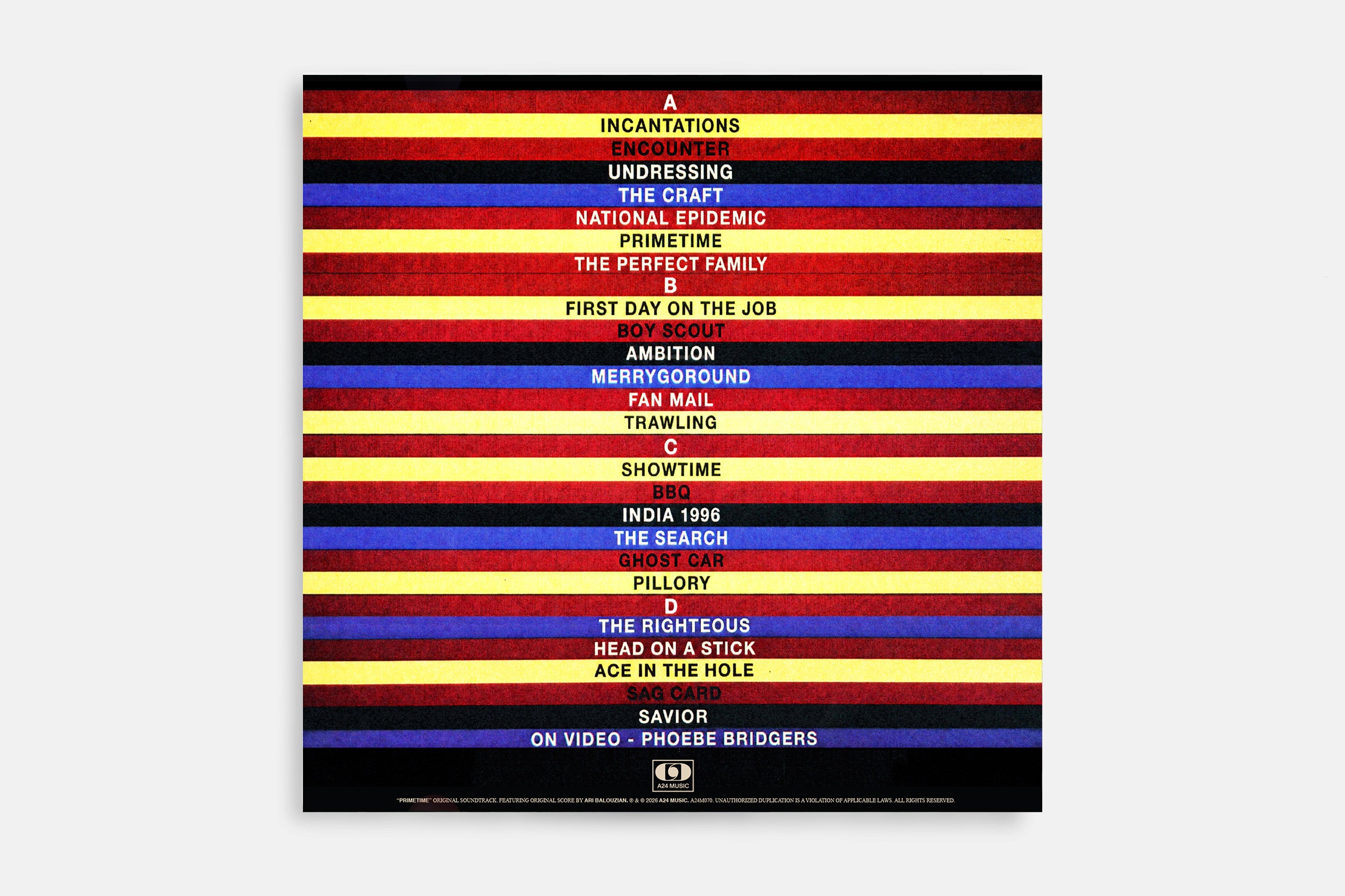Primetime original motion picture soundtrack CD