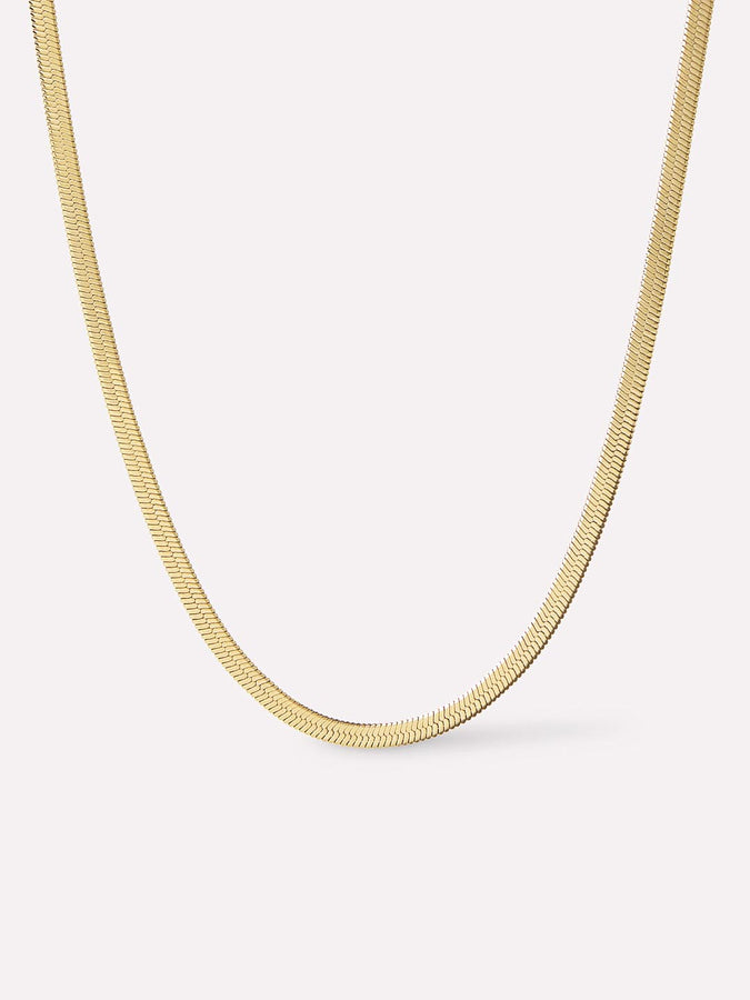 Gold Ina Herringbone Chain Necklace