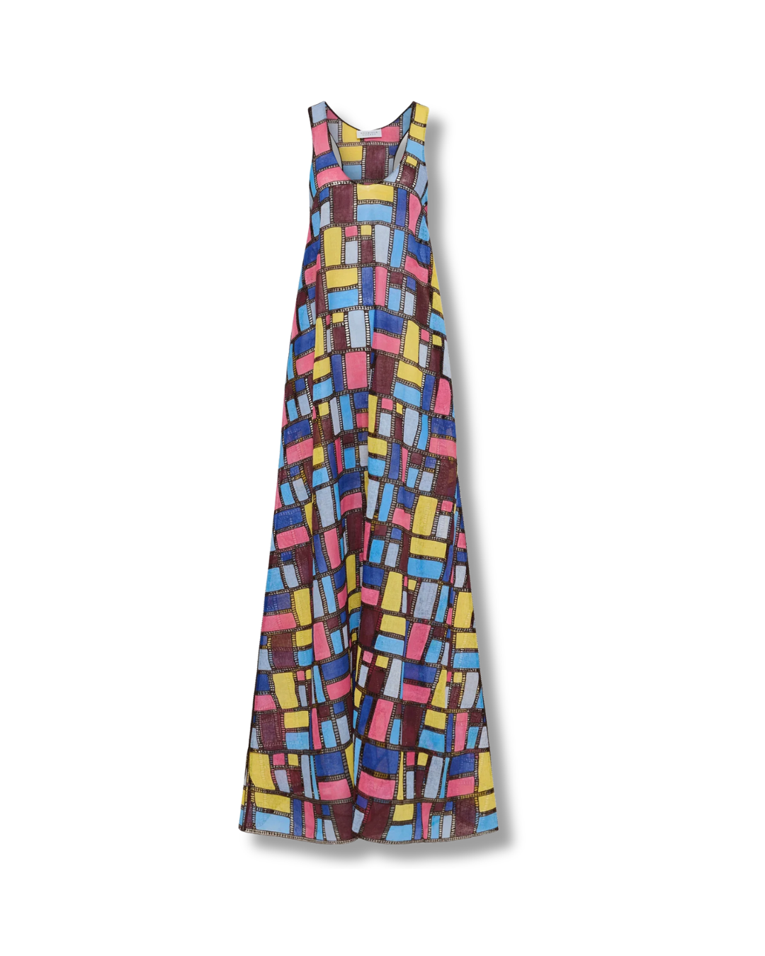 Colorful patterned dress on a white background