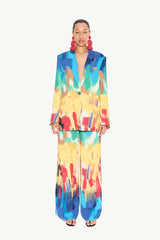 Bloo Crepe High Waist Pant In Palette Print