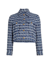 Blue Tweed Cropped Jacket