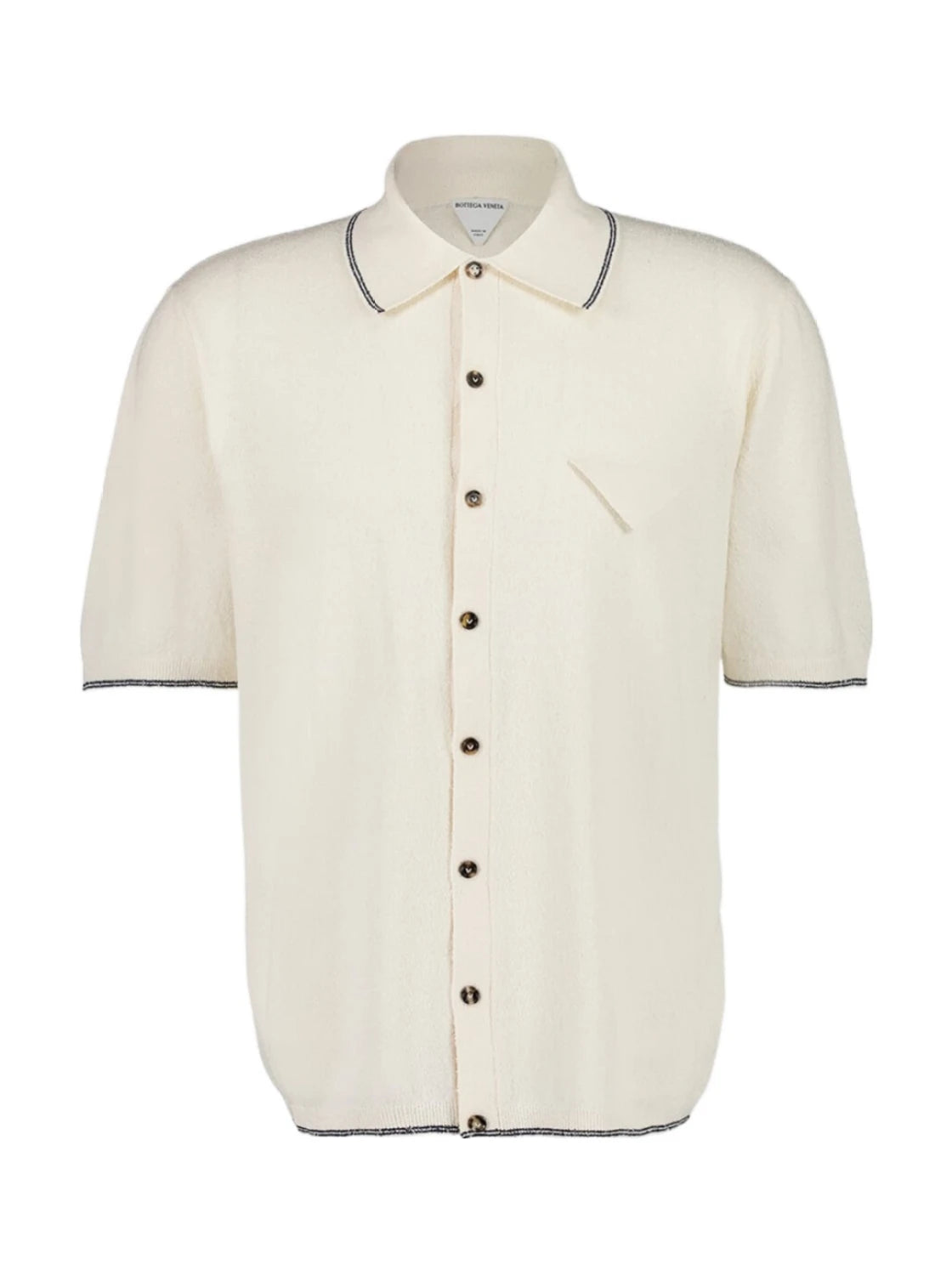 Men’s White Cotton Boucle Polo Shirt