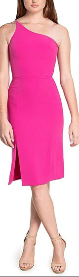 Dress the Population Pink One Shoulder Midi Dress