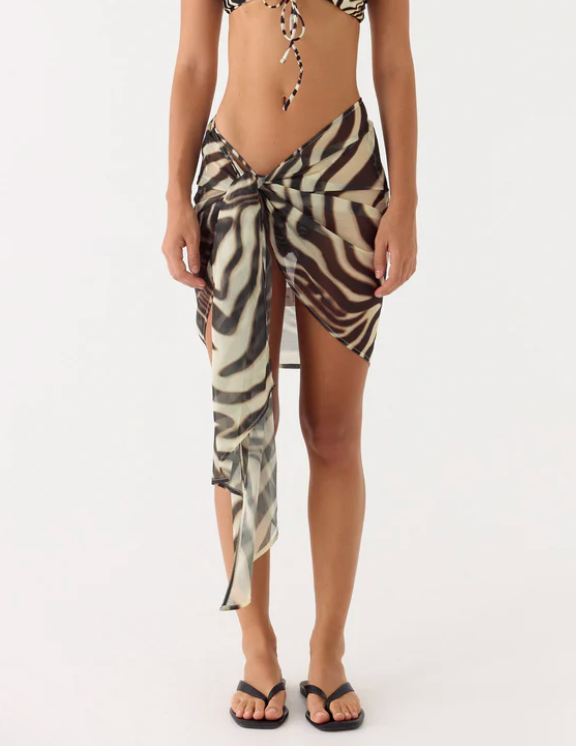 Brown Zebra Print Sarong
