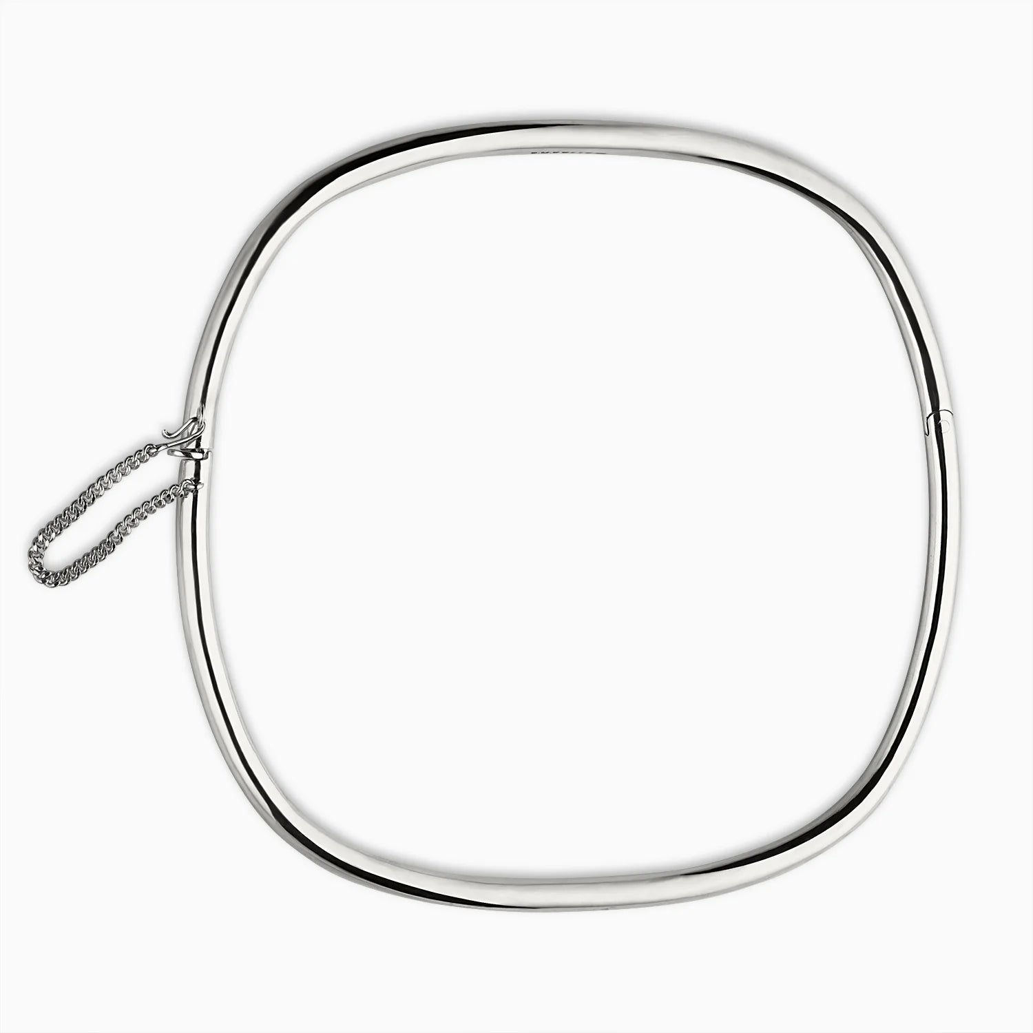 Silver necklace on a white background