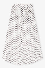 Polka-Dot Double Satin Long Pocket Skirt