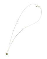 Necklace with a colorful pendant on a white background