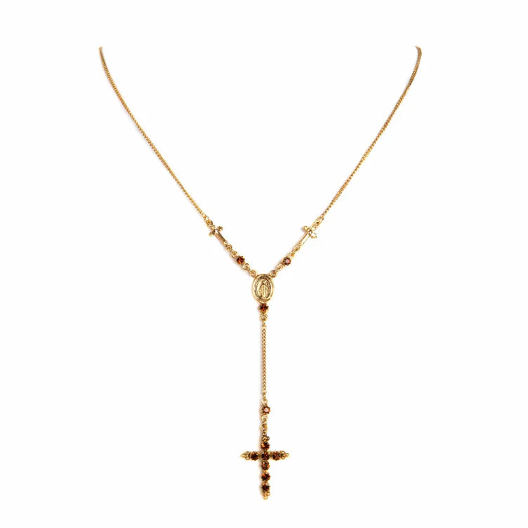 Virgins Saints & Angels Maddie Rosary Necklace in Gold