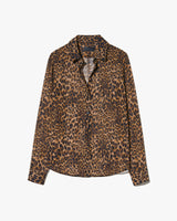 Nili Lotan Gaia silk leopard print shirt product photo on white background