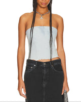 Lightwash Strapless Denim Top
