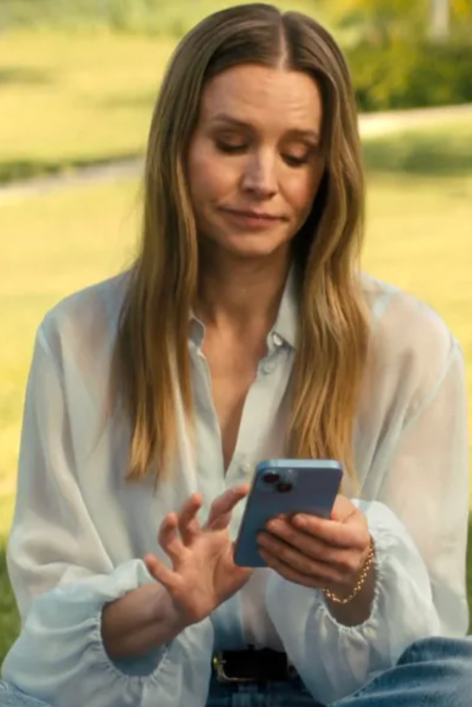 Ilia Balloon Sleeve Blouse in Blue Silk Chiffon