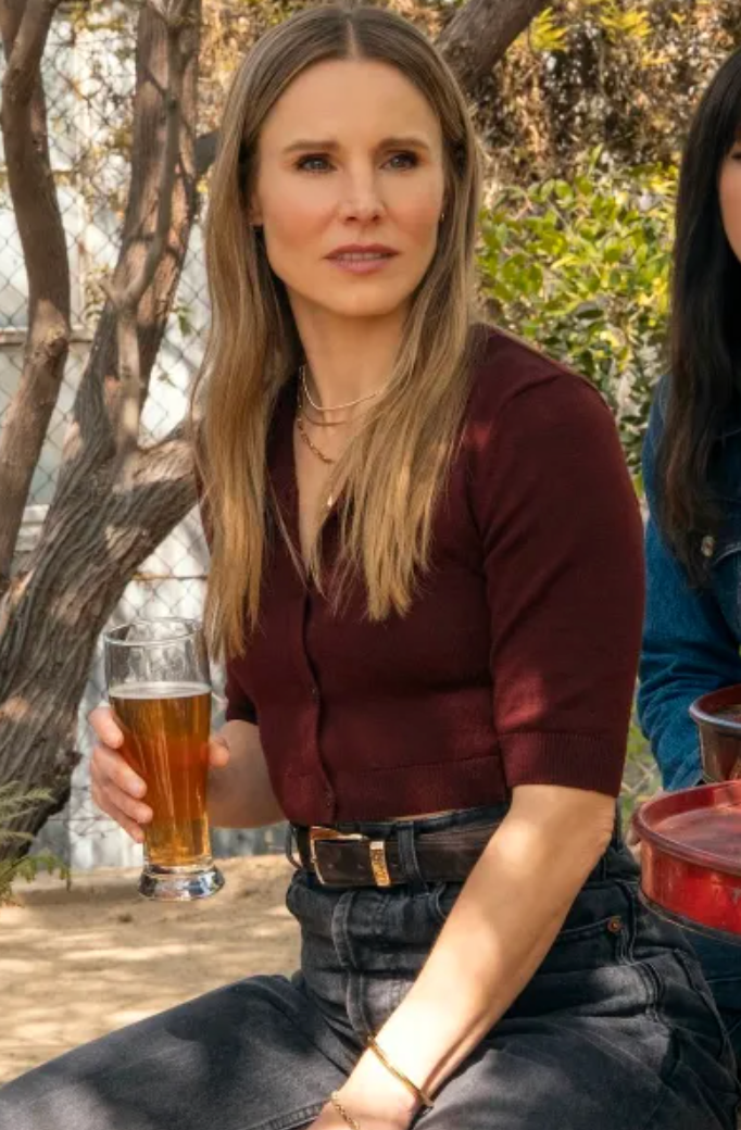 Red Burgundy Cropped wool cardigan