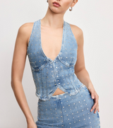 Crystal Denim Vest