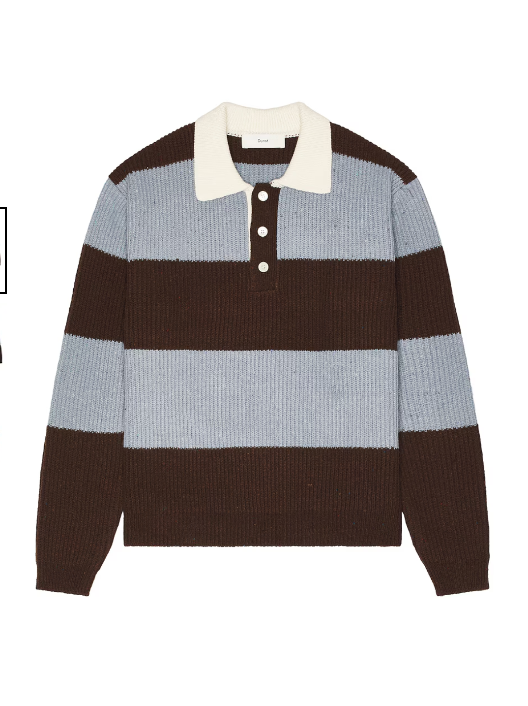 Blue/Brown Striped Chunky Polo Sweater