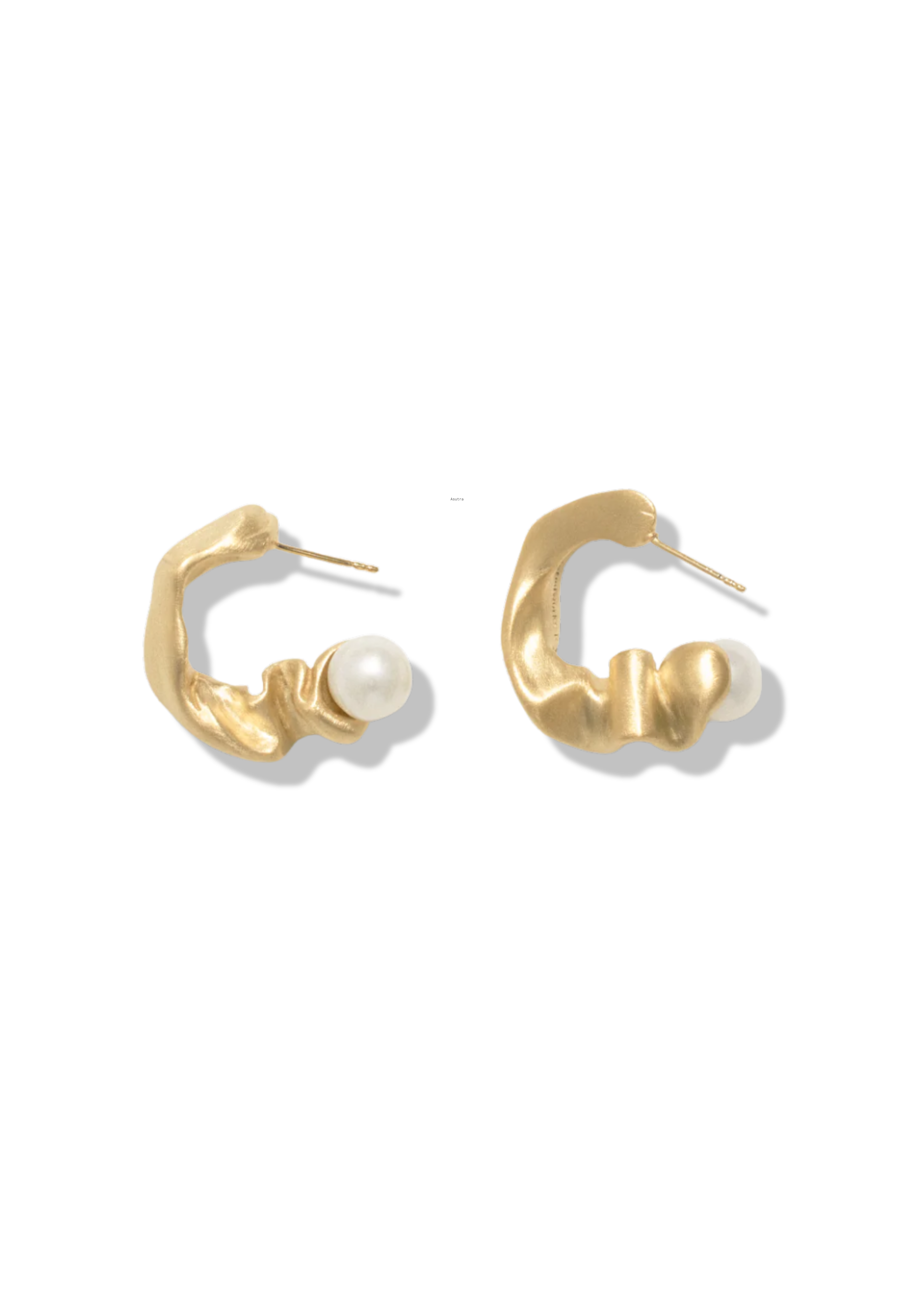 Crumple II Pearl and Gold Vermeil Earrings