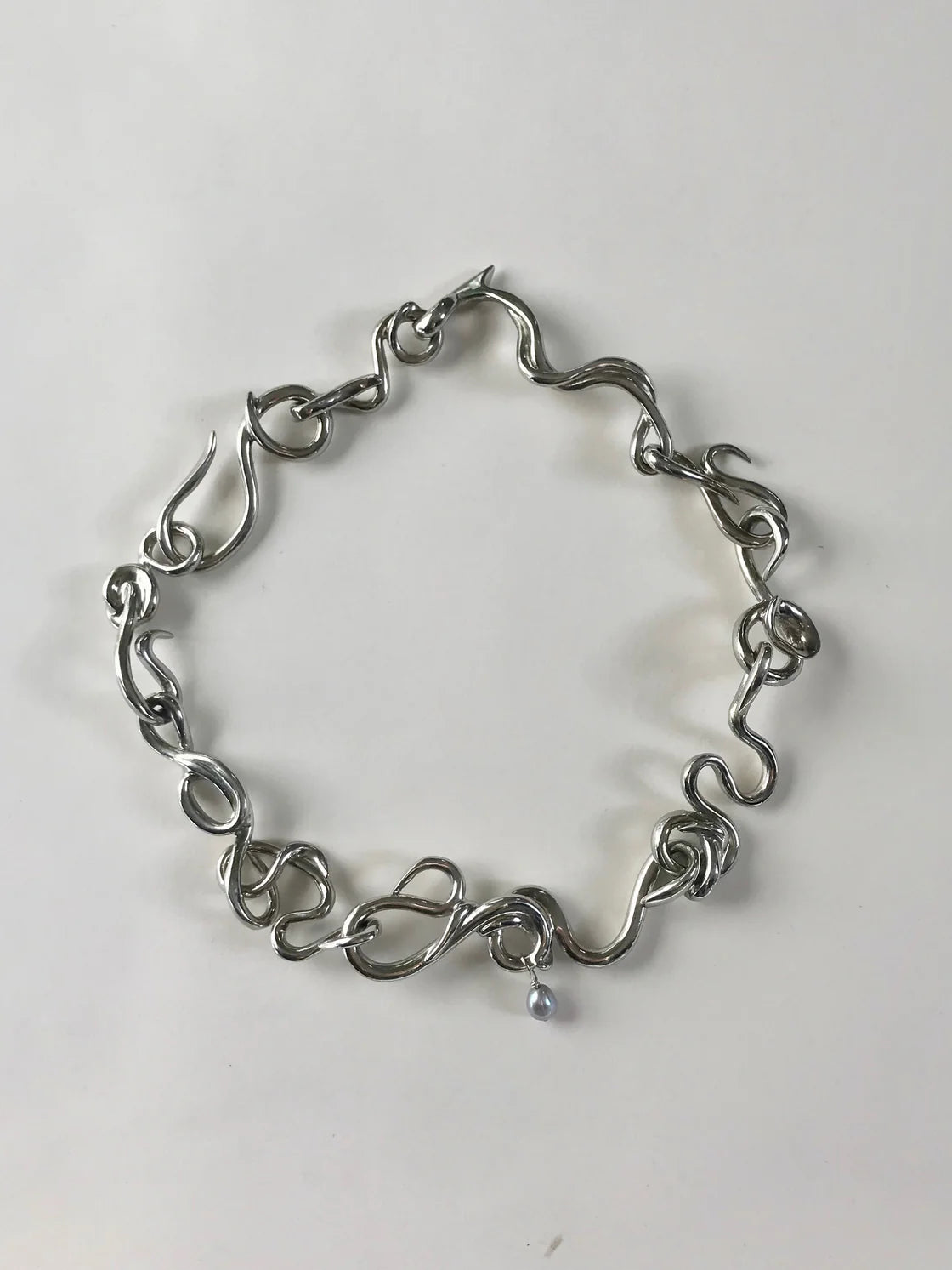 Silver Worm Necklace