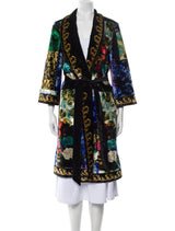 Floral-Printed Long Coat