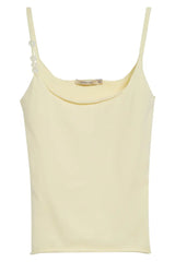 Yellow Beaded-Strap Tank Top