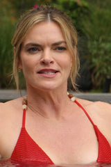 Shop Denise's Red Beaded-Strap Bikini Top from Sterling Point · Seek