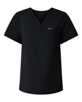 Rhena Essential 1-Pocket Classic V-Neck Scrub Top In Black · Dr. Santos · The Pitt · Seek
