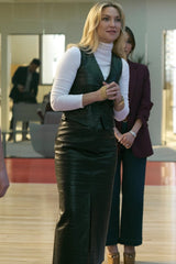 Helmut Lang black croc embossed leather vest product photo