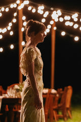 Nevara Yellow Floral Ruffle Dress