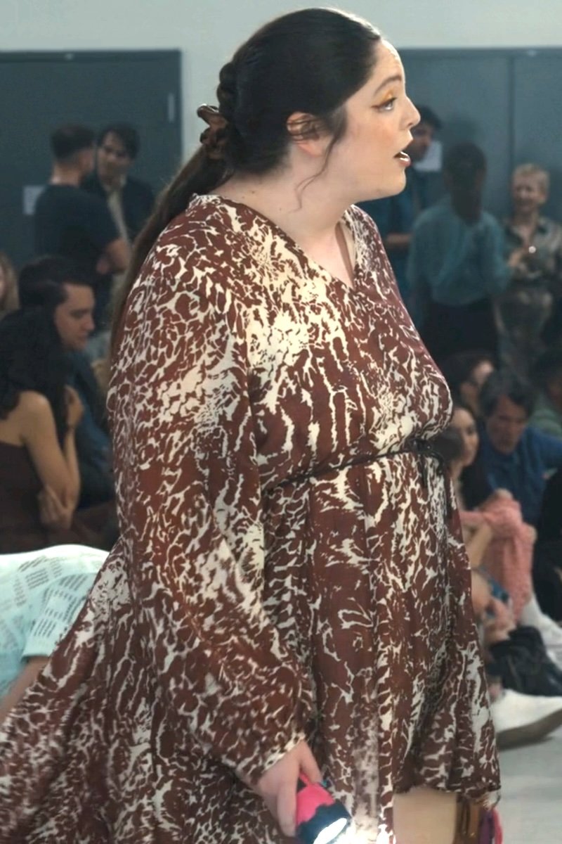 ASTR The Label brown animal print long sleeve mini dress product photo