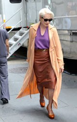 Gabriela Hearst Manuela Skirt in Cognac Soft Leather