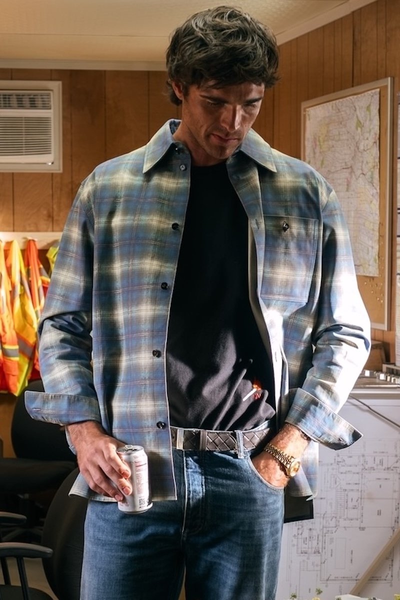 Shop Nate Jacobs's Blue Plaid Button Down Shirt from Euphoria Season 3 · Seek