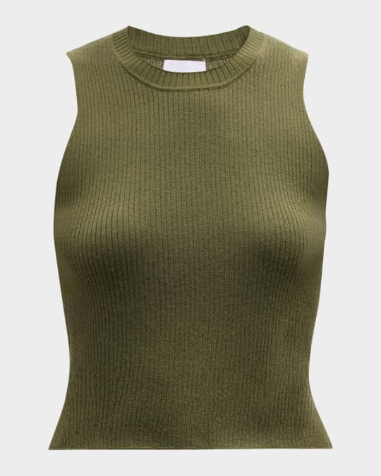 Sablyn Angie sleeveless rib tank top product photo on white background
