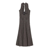 Mazarin Ruffled Polka-Dot Silk-Blend Satin Halterneck Dress