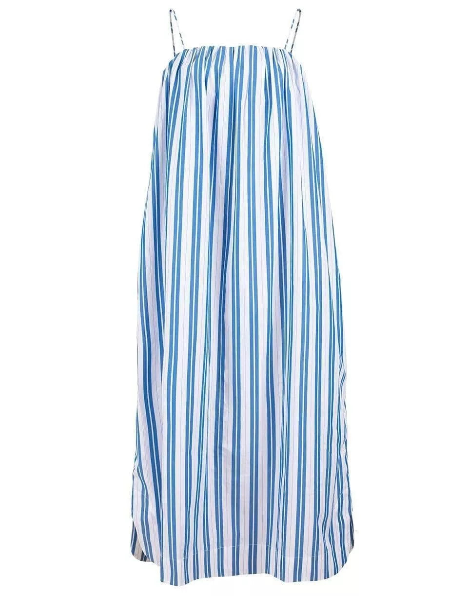 Blue and White Stripe Cotton Dress