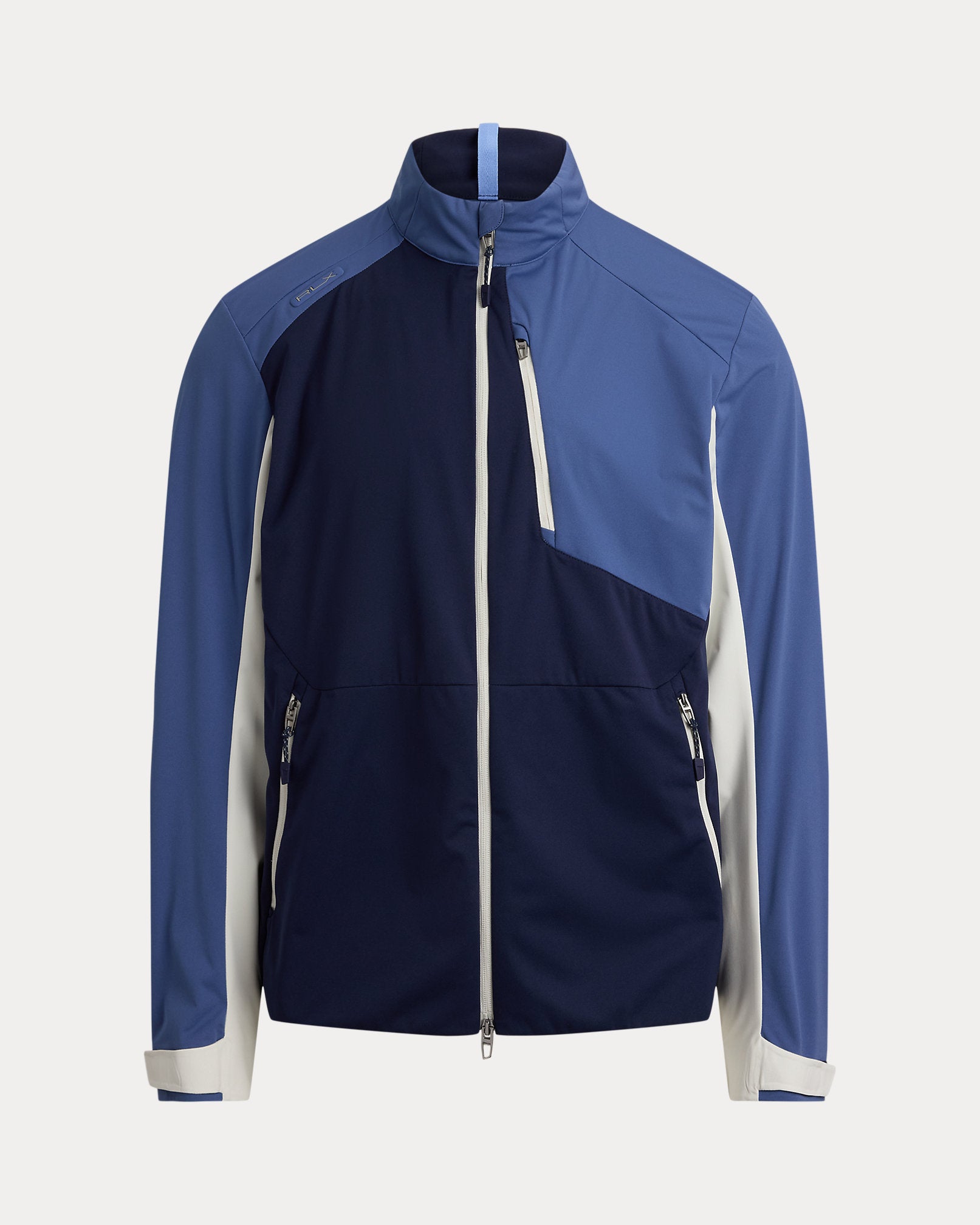 RLX White/Blue Colorblock Packable Jacket