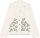 Fig Leaf Print Camp Shirt