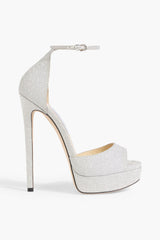 White Satin Platform Sandals